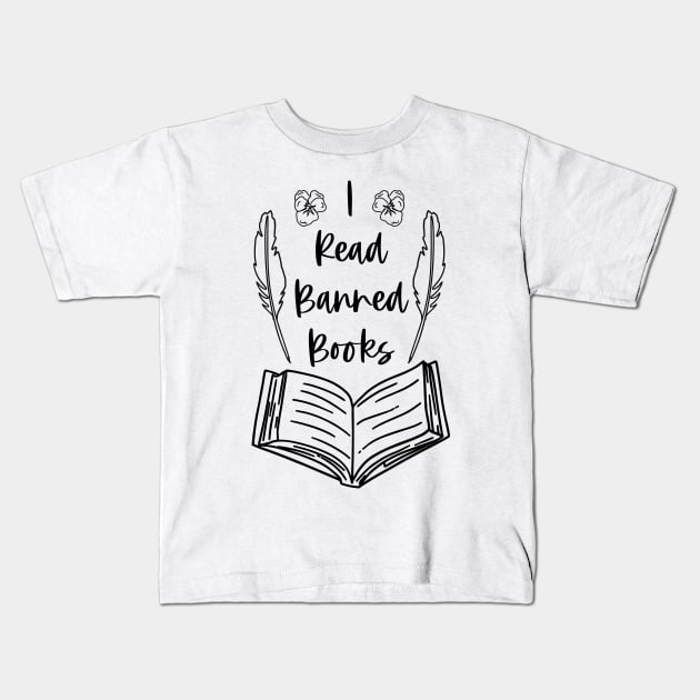 I Read Banned Books - Bookish Book Readers Literature Quotes Kids T-Shirt by Millusti